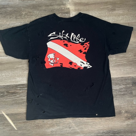 VNTG Y2K Salt Life custom distressed tee - Picture 3 of 11